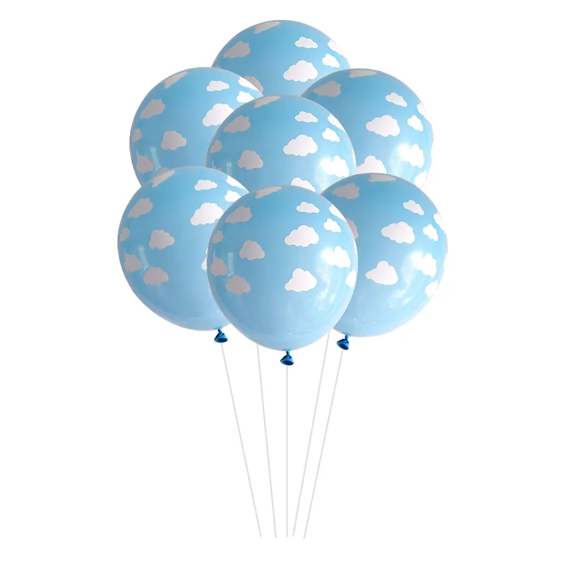 10 stücke 12 zoll Blau Weiß Wolke Latex Ballon Geburtstag Party Hochzeit Dekoration Thema Party Decor Baby Dusche Liefert luft Globos Image