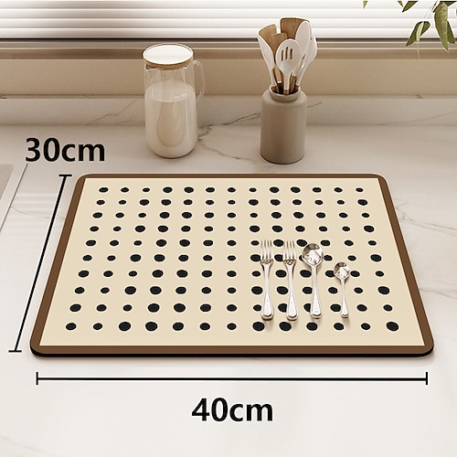 1pc Geschirr Abfluss Pad Haushalt Küche Arbeitsplatte wasserabsorbierend leicht zu trocknen Tassen Pad waschbar isoliert und trocken Mahlzeit Pad