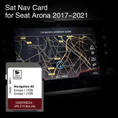 für Seat Arona Navi System 2017–2021 AS V22 UK Europa Karten Cover Spanien Italien Dänemark Russland Navigation SD-Karte
