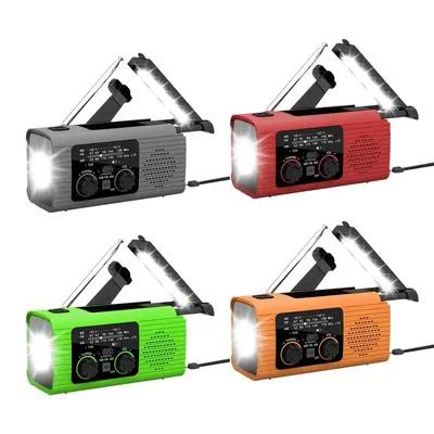 Solar-Handkurbelradio AM/FM/NOAA Handkurbelradio Batteriebetriebenes SOS-Alarmradio 3-Wege-Aufladung Überlebensradio Power Banks