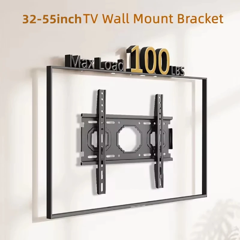 26–65 Zoll TV-Wandhalterung, universeller fester LCD-LED-TV-Ständer, platzsparend, max. VESA, 400 x 400 mm Belastung, 50 kg, fester TV-Ständer Image