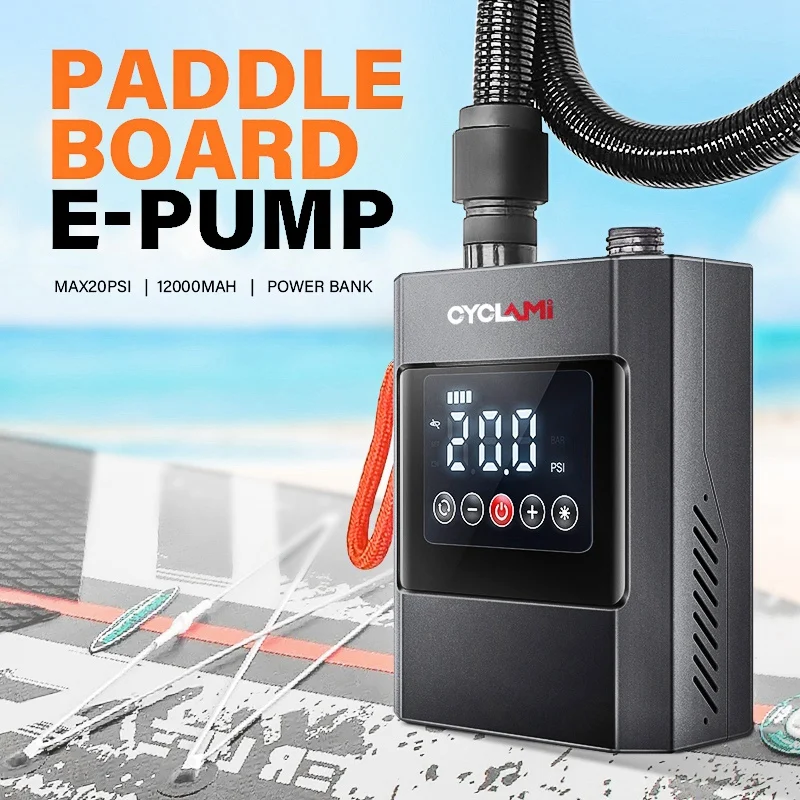 20PSI SUP-Pumpe, Stand-Up-Paddel, wiederaufladbar, aufblasbar, PVC, Boot, Kajak, Zubehör für Standbrett, Surfen, Drachenzelt, Matratze Image