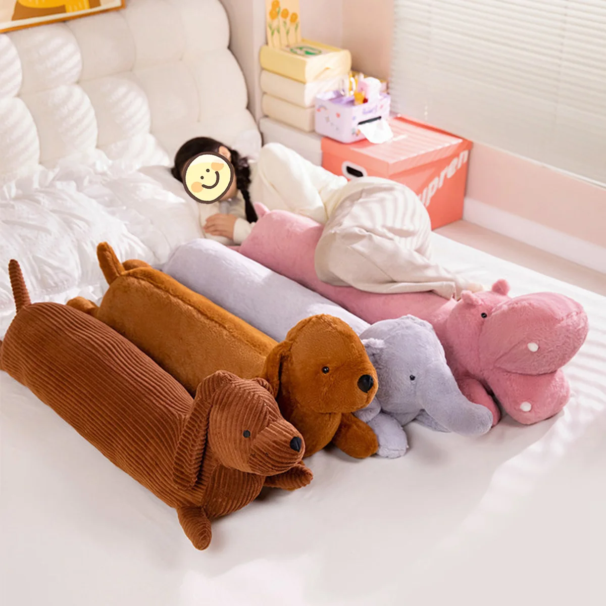 1-teiliges riesiges Dackel-Plüschkissen; Weihnachtsplüschkissen Image