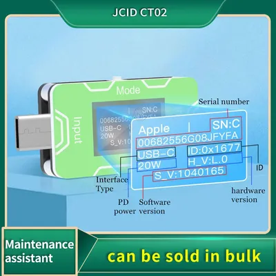 JCID ct02 PD charger detector Accurate identification of genuine and imitation products HD OLED screen Real time monitoring