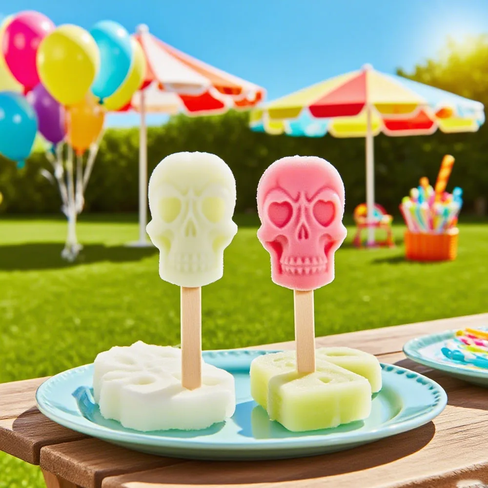 Hausgemachte Party Eis am Stiel Eisform Küche liefert Eismaschine Eis am Stiel Sticks Schokoladenform Schädel Eis Silikonform Image
