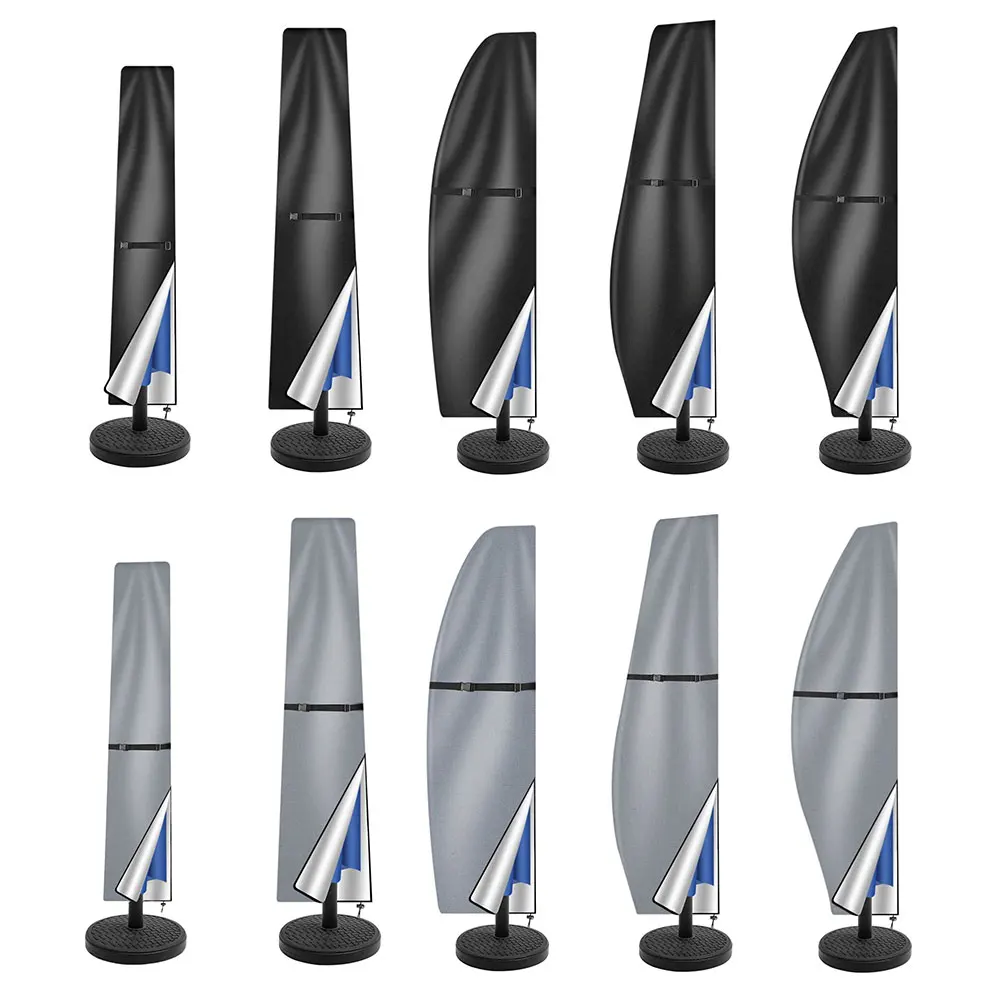 Sonnenschirm-Abdeckung für Terrassenschirme, wasserdicht, für den Außenbereich, Anti-UV-Schutzhülle mit Reißverschluss, freitragender Sonnenschirm-Regenschutz Image