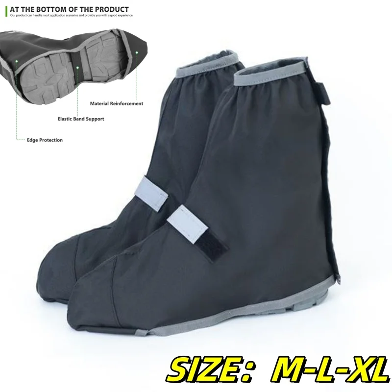 Wiederverwendbare Radfahren Motorrad Oxford Wasserdichte Stiefel Überschuhe Schuhe Abdeckung Outdoor Reflektierende Regen Schnee Nass Schuhe Schutz Abdeckung Image