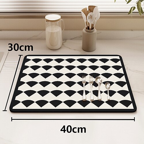 1pc Geschirr Abfluss Pad Haushalt Küche Arbeitsplatte wasserabsorbierend leicht zu trocknen Tassen Pad waschbar isoliert und trocken Mahlzeit Pad