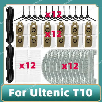 Ersatz für Ultenic T10 selbstentleeren Roboter-Staubsauger, Ersatzteile, Zubehör, Hauptbürste, Seitenbürste, Hepa-Filter, Mopp, Lappen, Staubbeutel Image