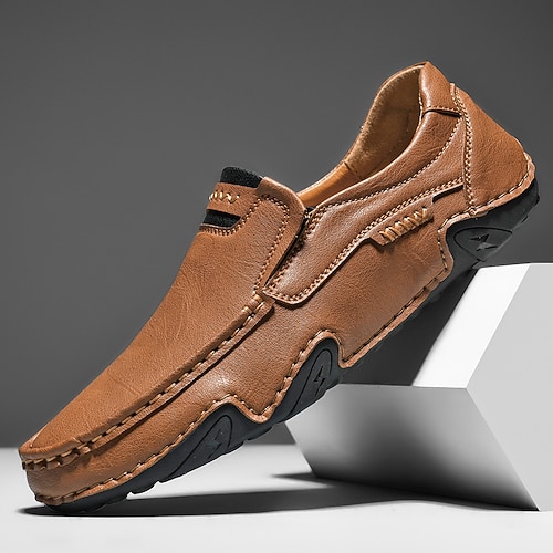 Braune Slip-On-Mokassins für Herren – flexible Freizeit-Loafer für Wochenendausflüge, Pendeln und Sommerausflüge Image