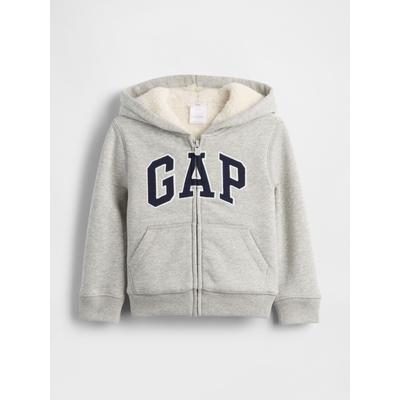 Gap Grey Logo Sherpa Zip Hoodie (6mths-5yrs)