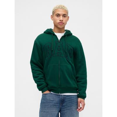 Gap Green Relaxed Logo Sherpa-Lined Zip Hoodie