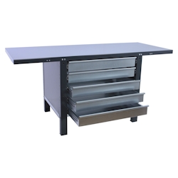 Proregal Werkbank BUFFALO METAL mit 5x Schublade | HxBxT 83x180x73cm | Traglast 700kg | Anthrazit Image