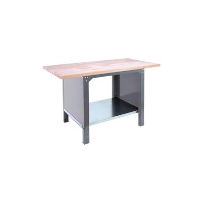 PROREGAL Werkbank BUFFALO WOOD | HxBxT 86,5x150x75cm | Traglast 1000kg | Grau | Werktisch Arbeitstisch Image