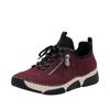 Slip-On Sneaker RIEKER, Damen, Gr. 42, rot (bordeaux, schwarz), Nubuklederimitat, Textil, sportlich, Schuhe, Schlupfschuh, Halbschuh, Freizeitschuh mit weicher Innensohle