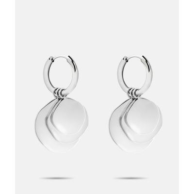 Paar Creolen LIEBESKIND BERLIN "Schmuck Geschenk Edelstahl Ohrringe The Organic Treasure", silber (silberfarben), Ohrringe, Damen, Edelstahl, Einhänger abnehmbar Image