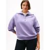 Sweatshirt TOMMY HILFIGER CURVE "CRV CLASSIC SCRIPT FLEECE 1/2ZIP", Damen, Gr. 46, lavender ash, Sweatware, Obermaterial: 77% Baumwolle, 23% Polyester, unifarben, casual, Kurzarm Bündchen, Sweatshirts, in großen Größen