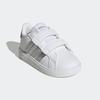 Sneaker ADIDAS SPORTSWEAR "GRAND COURT LIFESTYLE HOOK AND LOOP", Kinder, Gr. 24, ftwwht, msilve, msilve, Synthetik, Textil, sportlich, Schuhe, für Kinder, Design auf den Spuren des adidas Superstar