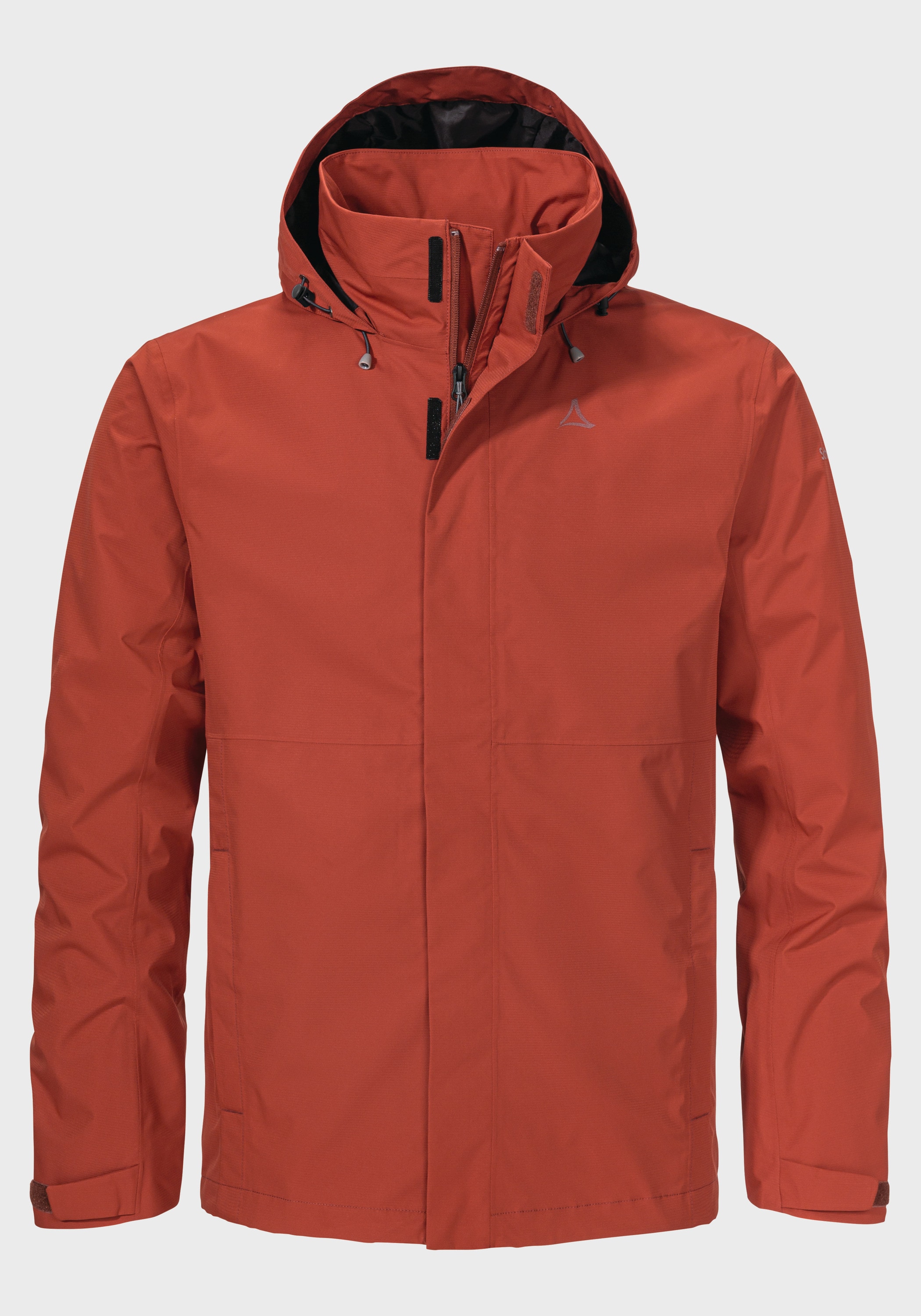 Outdoorjacke SCHÖFFEL "Jacket Gmund M", Herren, Gr. 54, rot (5590, rot), Oberstoff: Aussenseite: 100% Polyester; (Membran: Polyurethan); Futter Rumpf oben: 100% Polyester, regular fit, hoch geschlossener Ausschnitt, Jacken Outdoorjacke