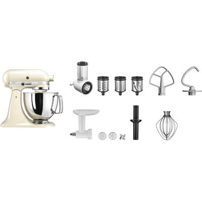 KITCHENAID Küchenmaschine "5KSM125EER", beige (creme), B:24cm H:36cm T:37cm, Küchenmaschinen, Gratis Fleischwolf+Gemüseschneider m. 3 Trommeln (Wert ca. 278,-€ UVP)