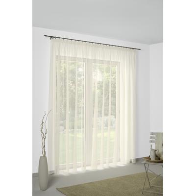 Gardine WIRTH "Manuela", beige (champagner), B:400cm H:145cm, Polyester, Gardinen, Fertig-Store mit Metallösen nach Maß Image