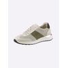 Sneaker HEINE, Damen, Gr. 41, bunt (beige, khaki), Leder, Rindsleder, Veloursleder, Veloursleder, modisch, Schuhe