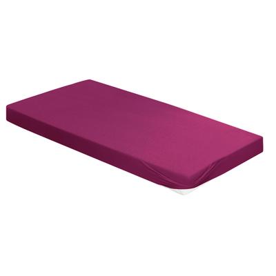 Spannbettlaken IRISETTE "Neptun 5", lila (berry), B:100cm L:200cm, Interlock-Jersey, Obermaterial: 100% Baumwolle, Laken Image