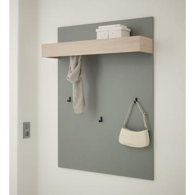 Garderobenpaneel INOSIGN "GiRON/CiTY, Wandregal in vier Farben, Flurgarderobe mit Hutablage", grün aloe, B:100cm H:135cm T:25cm, Holzwerkstoff, Garderobenpaneele, mit Kleiderstange und Haken, 100 cm breit Image