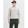 Sweatshirt JACK & JONES "JJESOHO SWEAT CREW NECK NOOS", Herren, Gr. M, gelb (moonbeam), angeraute Sweatware, Obermaterial: 80% Baumwolle, 20% Polyester, bedruckt, modisch, relaxed fit hüftlang, Rundhals, Langarm Rippbündchen, Sweatshirts, mit...