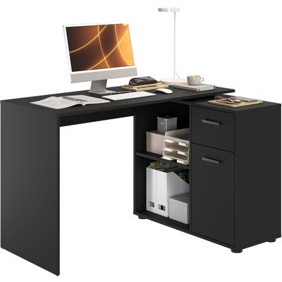Eckschreibtisch FMD "AUGSBURG", schwarz (schwarz perl), H:73,5cm T:50cm, Tische Image
