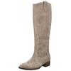 Bikerboots GABOR "Gabor Stiefel Veloursleder", Damen, Gr. 40,5, grau (kiesel), Veloursleder, casual, Schuhe