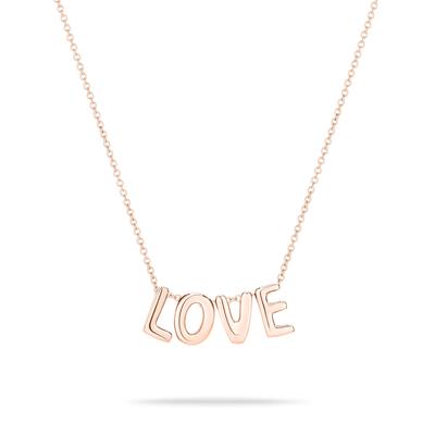 Kette mit Anhänger ECHTZEIT "Schmuck Geschenk Edelstahl Halskette Love Letters", rosa (roségoldfarben), Halsketten, Damen, Edelstahl, L: 45cm B: 2mm, B:2mm Image