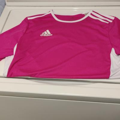 Adidas Shirts & Tops | Adidas Kids Pink And White Long Sleeve Shirt | Color: Pink/White | Size: 16b