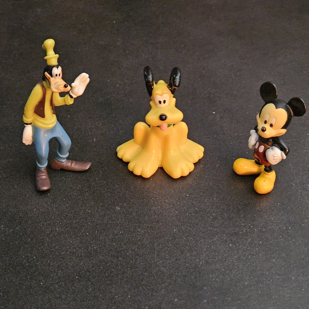 Disney Toys | Disney Figures Collectible Toy Figure Pvc Goofy, Mickey Mouse, Pluto | Color: Black/Yellow | Size: Osg