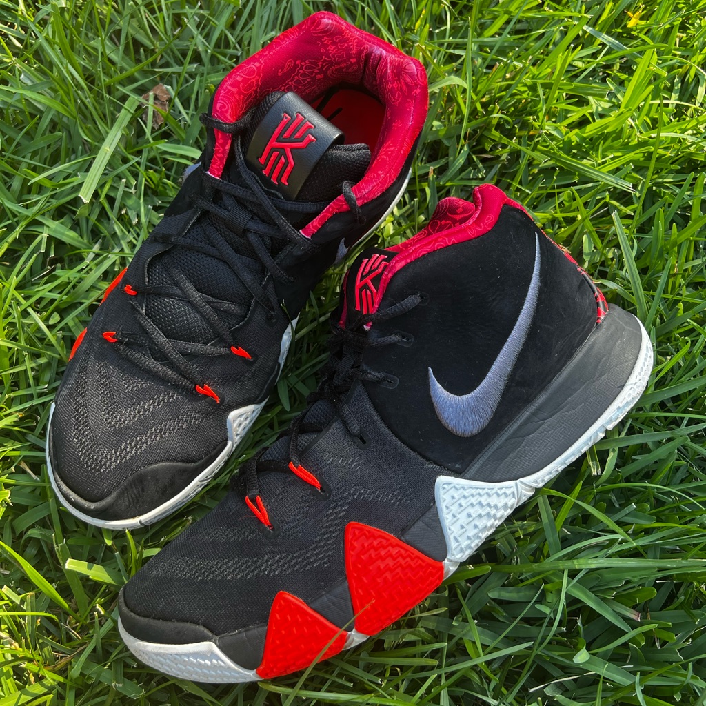 Nike Shoes | Clean Nike Kyrie Iv 4 Size 13 Mens Shoes ‘Think 16’ Red | Color: Black/Red | Size: 13