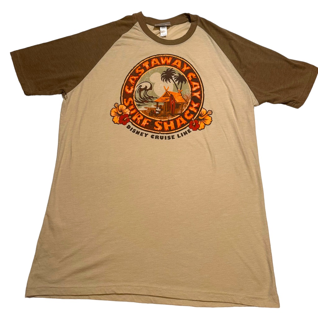 Disney Shirts | Disney Cruise Line Castaway Surf Shack T-Shirt Size L | Color: Tan | Size: L