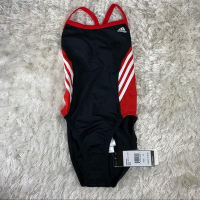 Adidas Swim | Adidas Black Red Infinitex 1 Pc Swimsuit Sz 18 | Color: Black/Red | Size: Xs