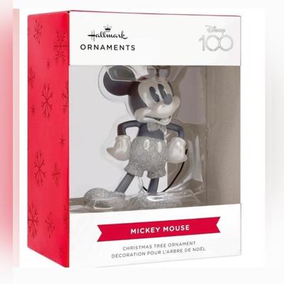 Disney Holiday | Disney 100th Anniversary Silver Glitter Mickey Mouse | Color: Black/Silver/White | Size: Os