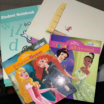 Disney Other | 5 Books-2 Disney Princess Books,1 The Little Red Cat Abc Book And 2 Student Ones | Color: Blue/Pink | Size: Os