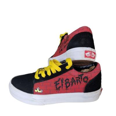 Vans Shoes | Vans Simpsons El Barto Kids Childrens Boys Shoes Us Size 1 | Color: Black/Red | Size: 1b
