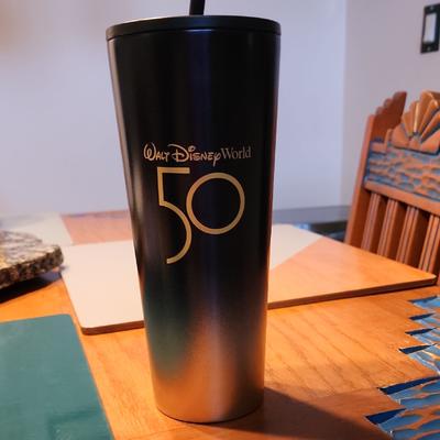 Disney Dining | Disney Black And Gold Insulated Water Bottle | Color: Black/Gold | Size: Os