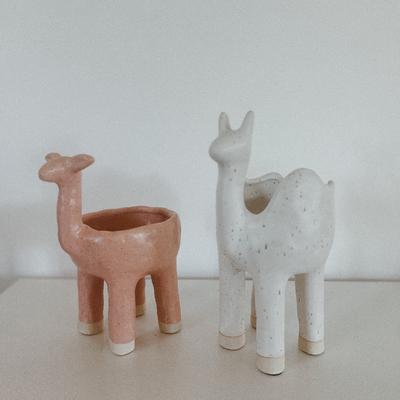 Anthropologie Accents | Anthropologie Anna-Lise Schmidt Gazelle Pot Planter | Color: Pink/White | Size: Various