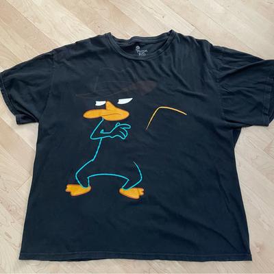 Disney Shirts | Disney Black Phineas And Ferb Agent P Perry T-Shirt 2xl | Color: Black/Blue | Size: Xxl