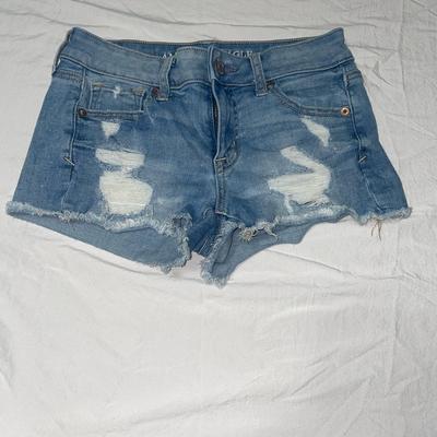 American Eagle Outfitters Shorts | Distressed American Eagle Juniors Denim Shorts | Color: Blue | Size: 0j