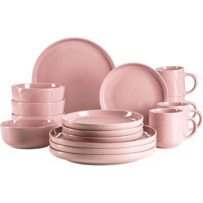Kombiservice MY HOME "Kosima", rosa (altrosa), Steinzeug, Geschirr-Sets, 16 Teile, Geschirrset für 4 Personen Image