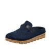 Clog RIEKER, Damen, Gr. 36, blau, Textil, casual, Schuhe, Sabot, Hausschuh, Casual-Clog, Plateausohle, zum Schlupfen