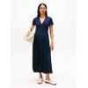 Wickelkleid TOMMY HILFIGER "1985 PLEATED WRAP POLO DRS", Damen, Gr. M (38), N-Gr, blau (schwarz night navy), Web, Obermaterial: 100% Polyester, unifarben, casual, regular fit, Kurzarm, Kleider, mit Bundfalten