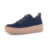 Plateausneaker GABOR, Damen, Gr. 42, blau (dunkelblau), Veloursleder, Glattleder, unifarben, sportlich, Schuhe, Freizeitschuh, Halbschuh, Schnürschuh mit Best Fitting-Ausstattung