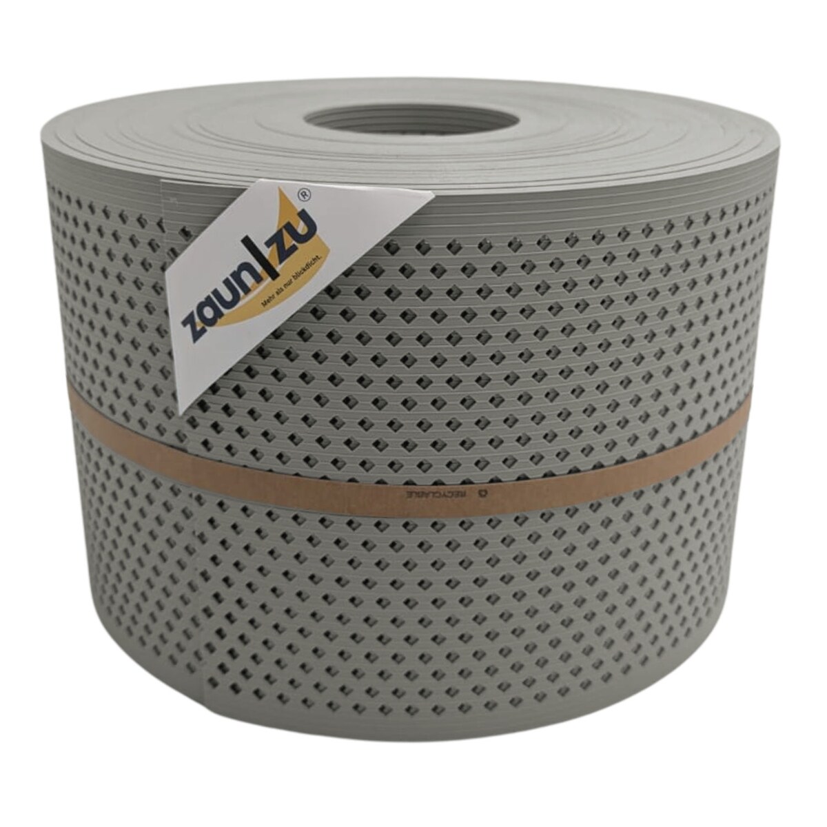 zaun|zu® Sichtschutz Rille Gelocht Diamant Muster für Doppelstabmatten Steingrau 50m Image