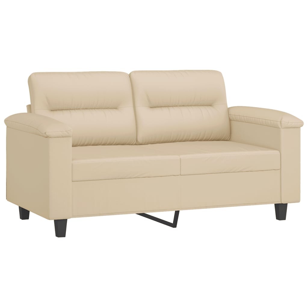 vidaXL 2-Sitzer-Sofa Creme 120 cm Mikrofasergewebe Image